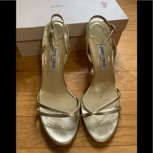 Jimmy Choo Gold Metallic Napa Sandal